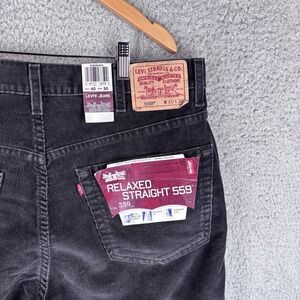 Vtg Levis 559 Corduroy Jeans Mens 40x30 Black Relaxed Fit Cords Pants Y2K  NEW